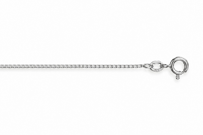 Hovedbilde Veneziansk kjede, 40cm, 1mm, i rhodinert sølv
