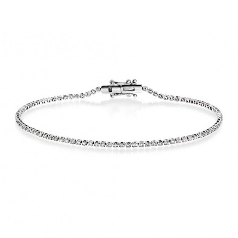 Diamant- armbånd i 585 hvitt gull 1.00ct TWSI