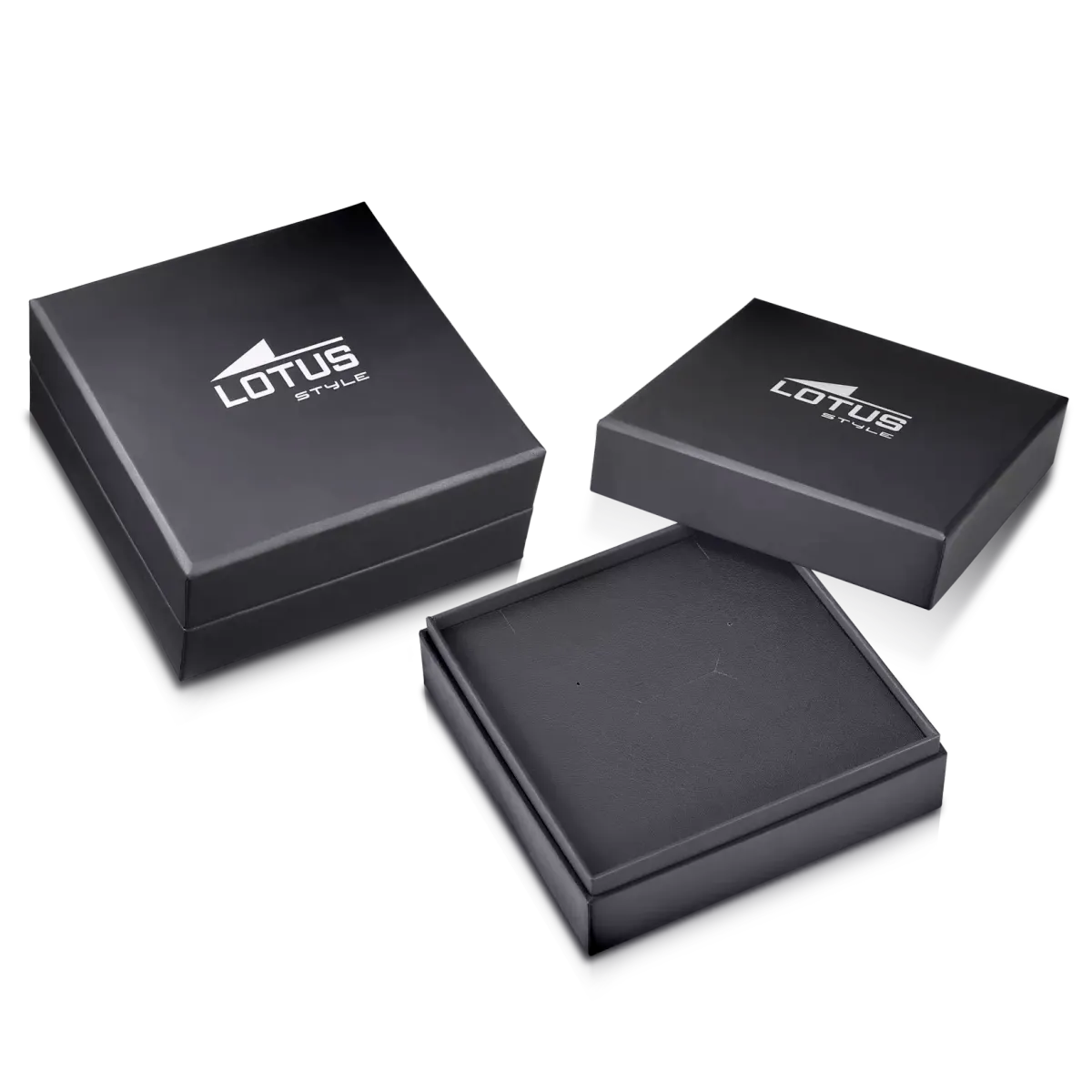 Lotus Style, ørepynt herre, stål, kvadratisk stein (6 mm) 