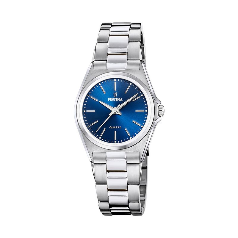 Festina, dame, stål 50m, lenke, blå skive, Ø 31 mm 