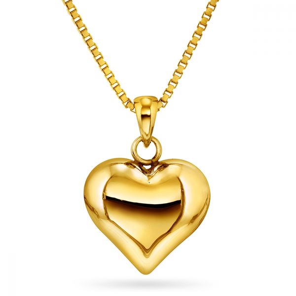 Hovedbilde Smykke i forgylt sølv, hjerte, inkl.kjede