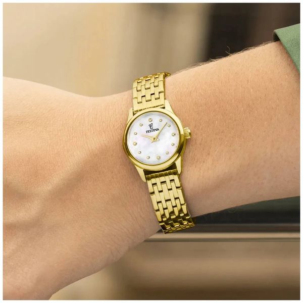 Hovedbilde Festina, hvit perlemorskive, PVD/Stål- 5 ATM, ...