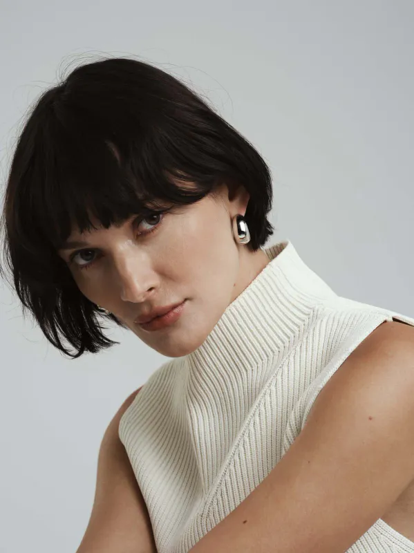 Mockberg Ørepynt Aura Bold Silver Hoops