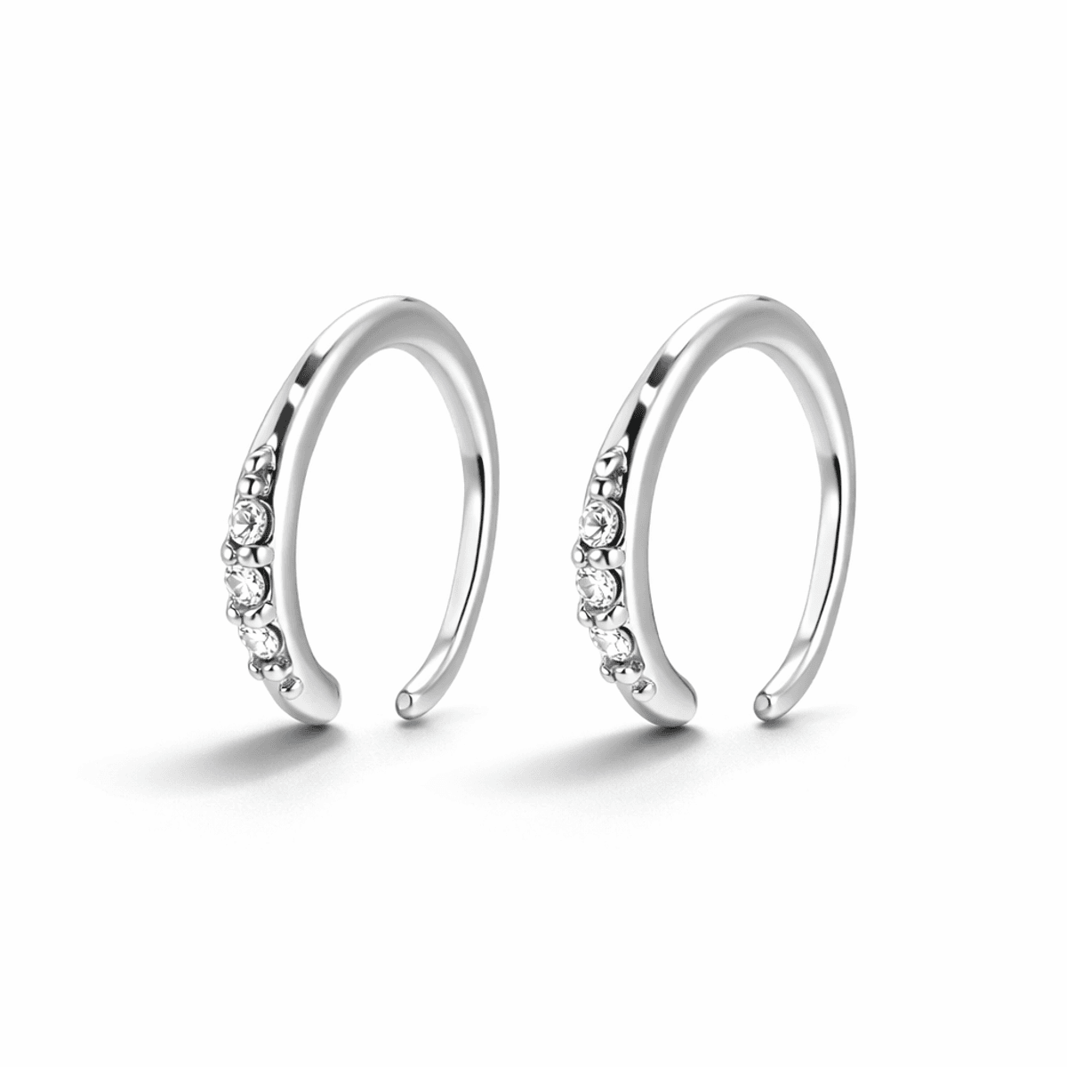 PILGRIM ABRIL ørepynt, med krystaller, sølvbelagt Ø10mm