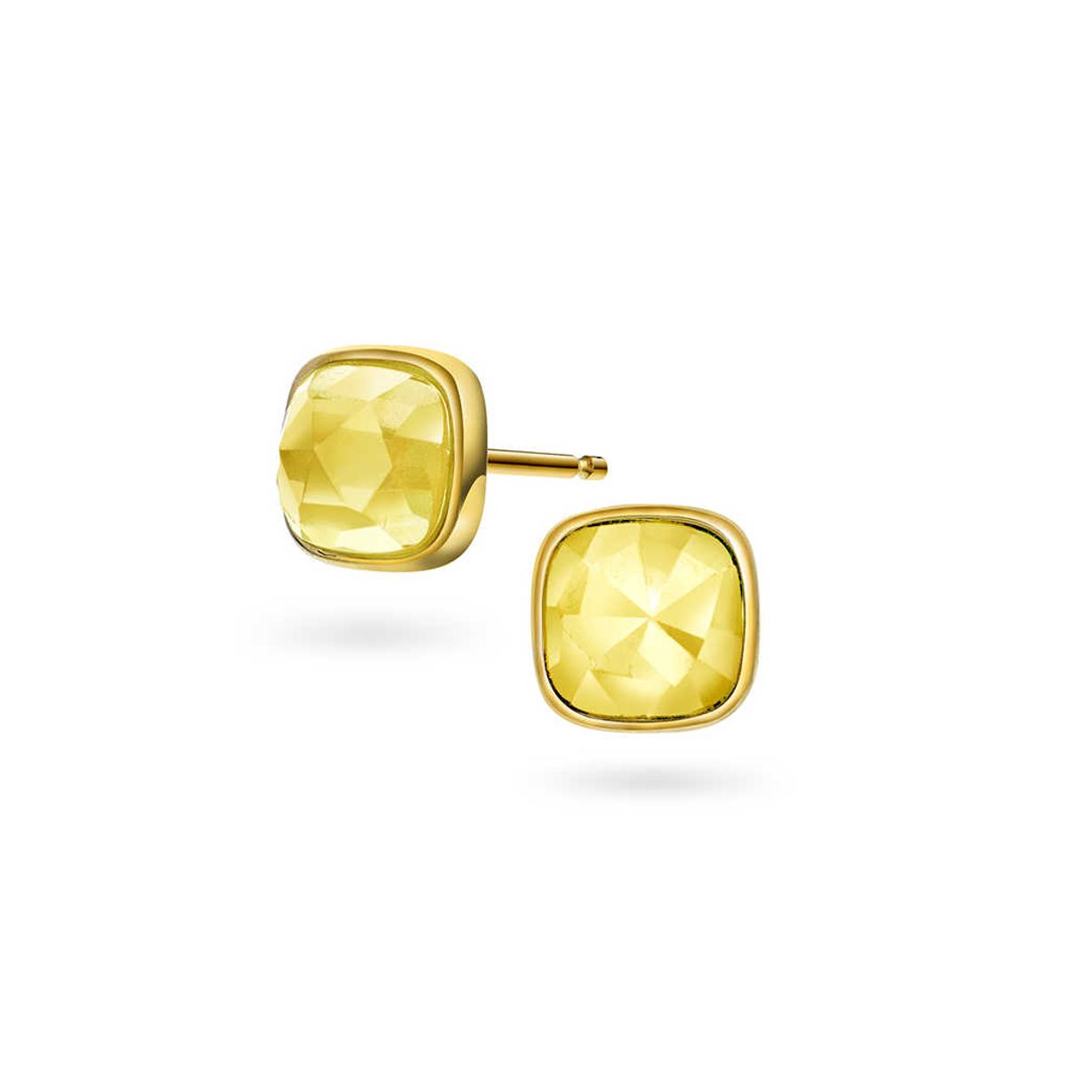 Sandra Lyng øredobber i forgylt sølv med Citrin, GLEDE