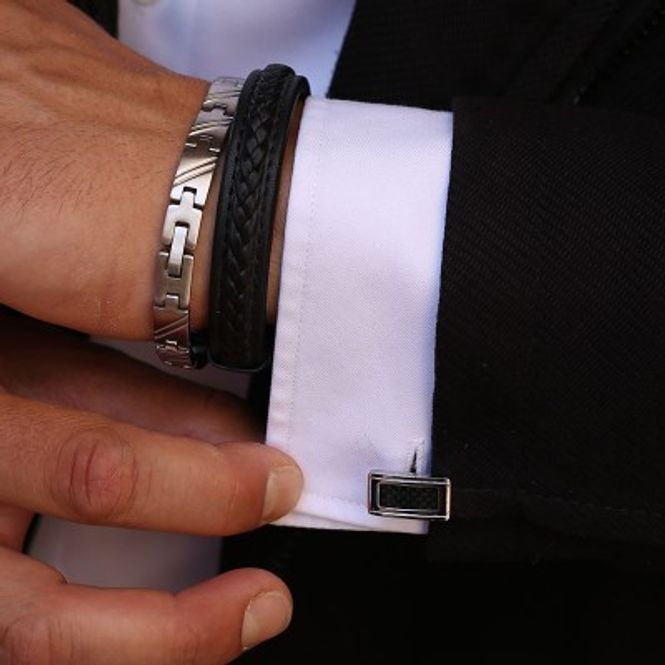 Hovedbilde Rochet Bijoux mansjettknapper i stål og sort ...