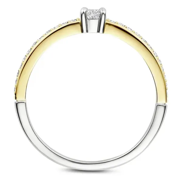 Hovedbilde Ti Sento ring- tofarget med zirkonia