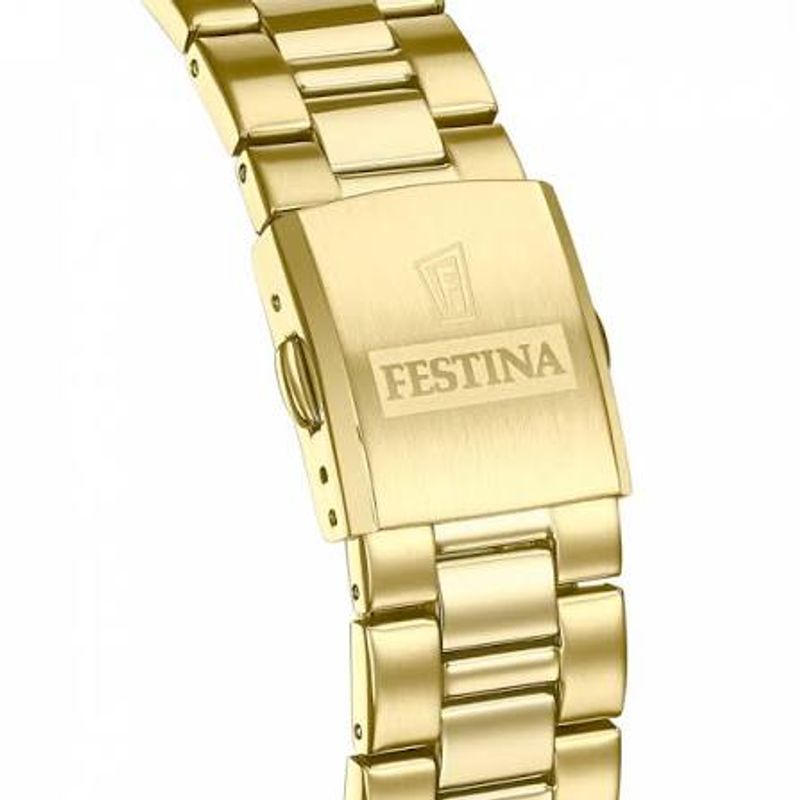 Festina Ø40mm, 50m' gullfarget stål, hvit skive 