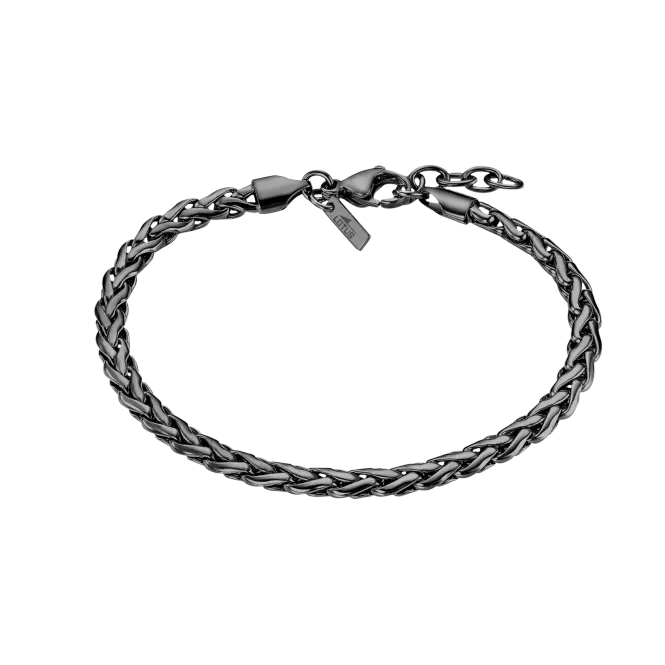 Hovedbilde Lotus Style, armbånd i stål, sort PVD (bredde 4 ...