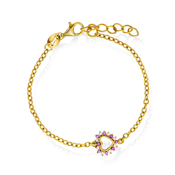 Hovedbilde Armbånd til barn i 925 forgylt sølv med zirkonia ...