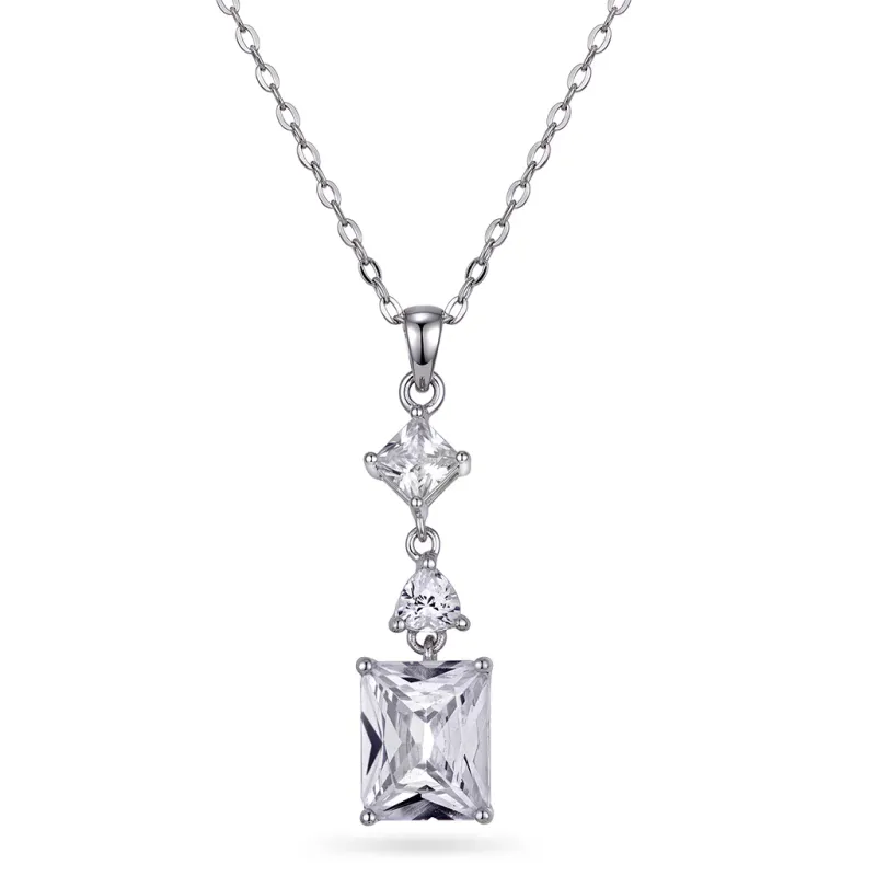  Sandra Lyng x Pan Jewelry smykke med klare, fasettslipte stener 42+3cm
