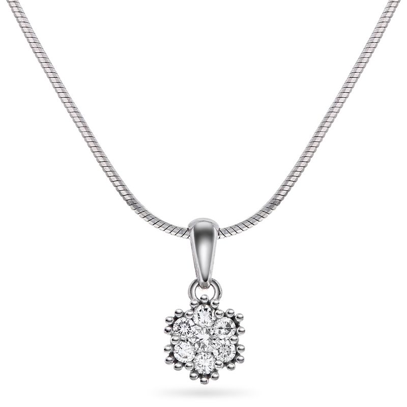 Anheng 585 gull med diamant 0,15 CT WP1- inkl.sølvkjede