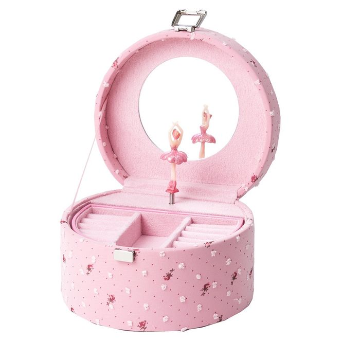 Hovedbilde Barnesmykkeskrin med musikk og ballerina, rosa