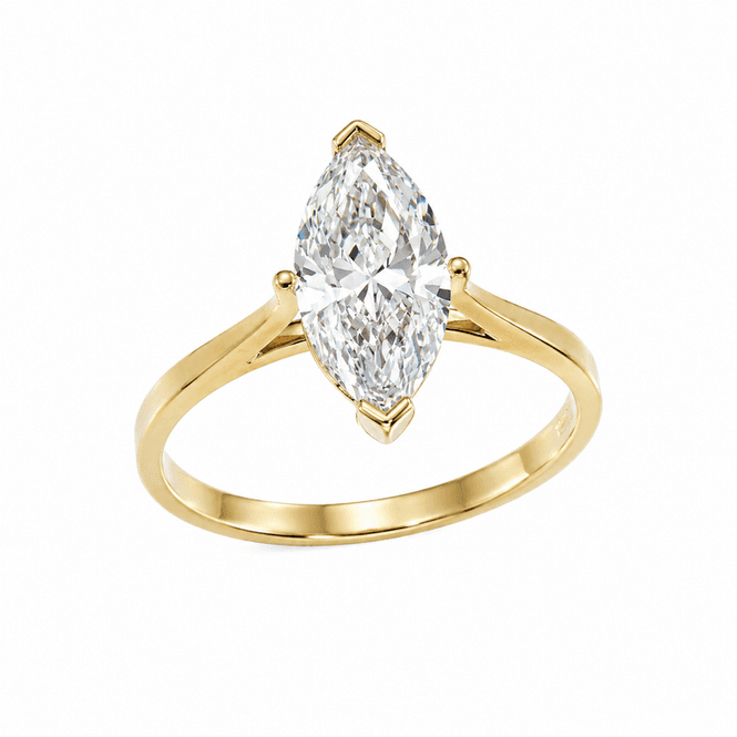 Hovedbilde Ring MADELEINE Marquise 585 gull med LAB grown ...