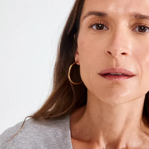 Hovedbilde PILGRIM HAZE øredobber, gullbelagt -Ø42mm