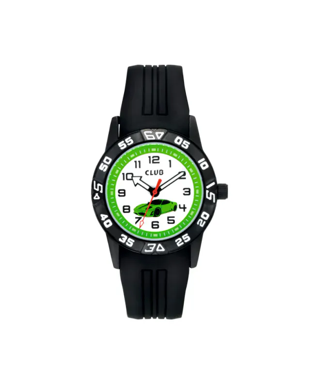 Barneur Club Analog Sort / Grønn / Bil 33mm