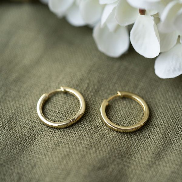 Hovedbilde Nora Mørk øreringer i forgylt sølv, 20 mm