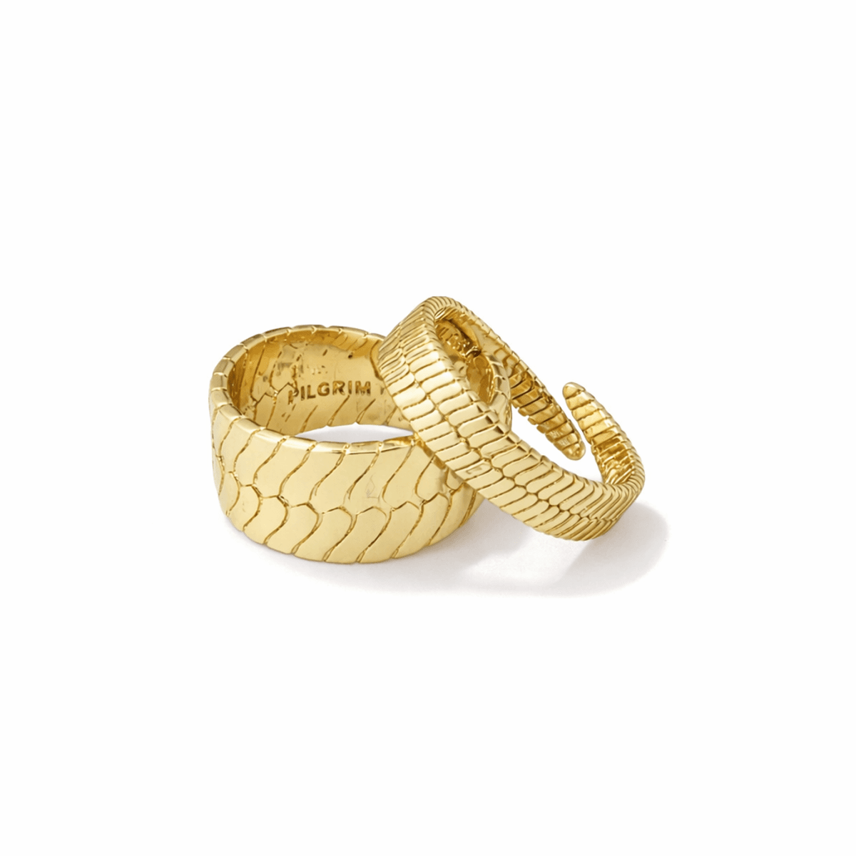 PILGRIM KELLY ring gullbelagt, justerbar, 2-pk
