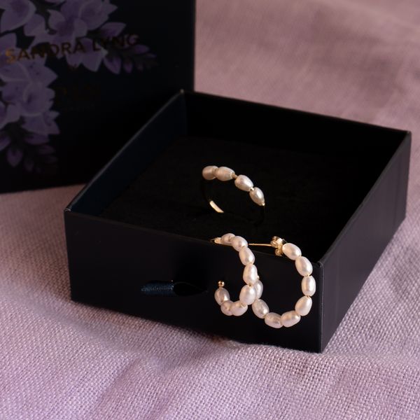 Hovedbilde Sandra Lyng 'Engledråper' øreringer i sølv med ...