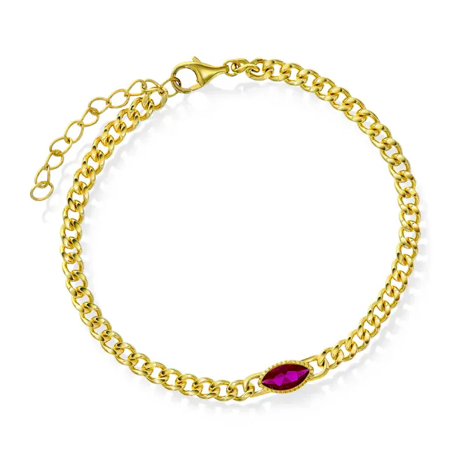 Hovedbilde RIO RADIANCE armbånd i forgylt sølv med rosa cz