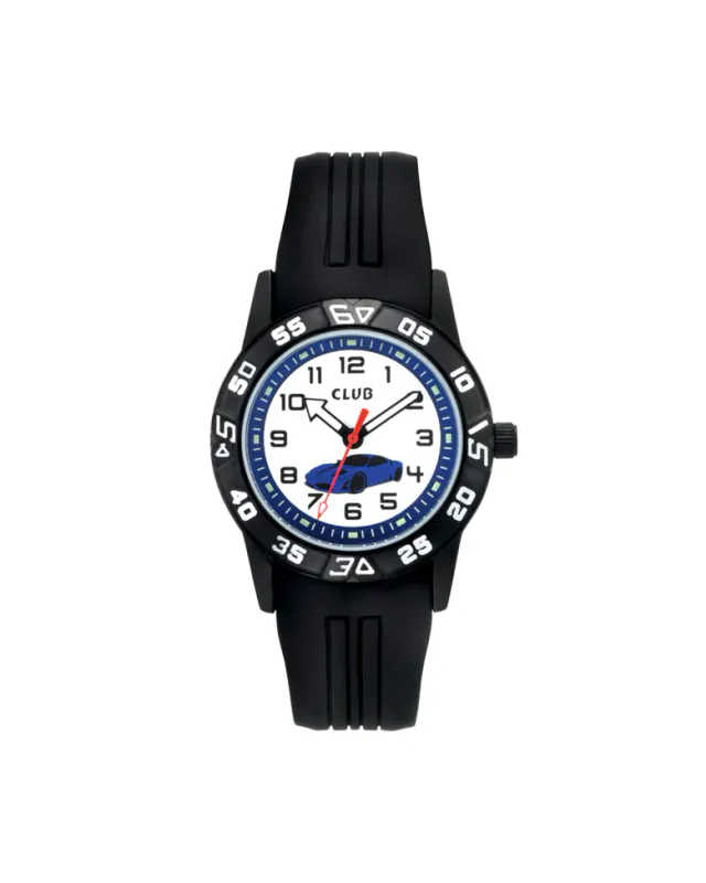 Barneur Analog Sort / Blå / Bil 33mm
