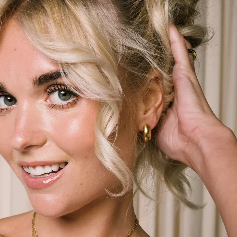 Frida Leonore by Gulldia- Dew -studs i forgylt stål 19mm