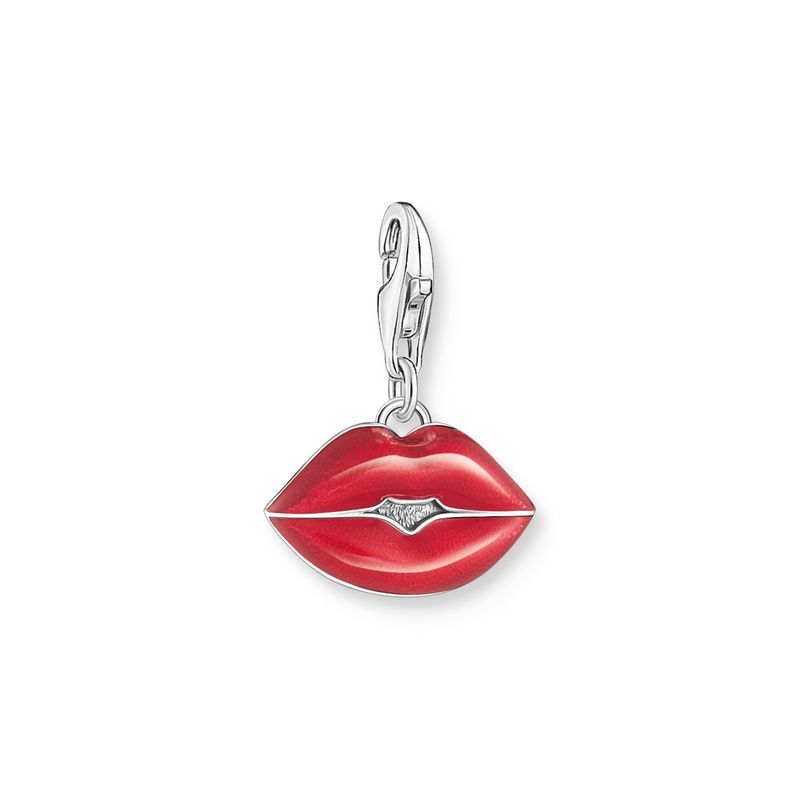 THOMAS SABO charm, 'Røde lepper' sølv og emalje