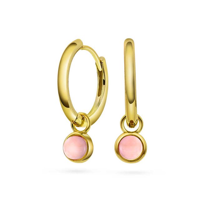 Hovedbilde Sandra Lyng øreringer i sølv med rosa opal H:18 ...