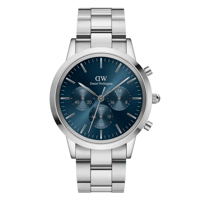Hovedbilde DW Ø42mm Iconic Chrono sølv/blå 3ATM