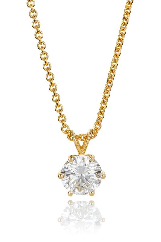 Halskjede 585 gull med LAB grown diamant 2,00ct VS1