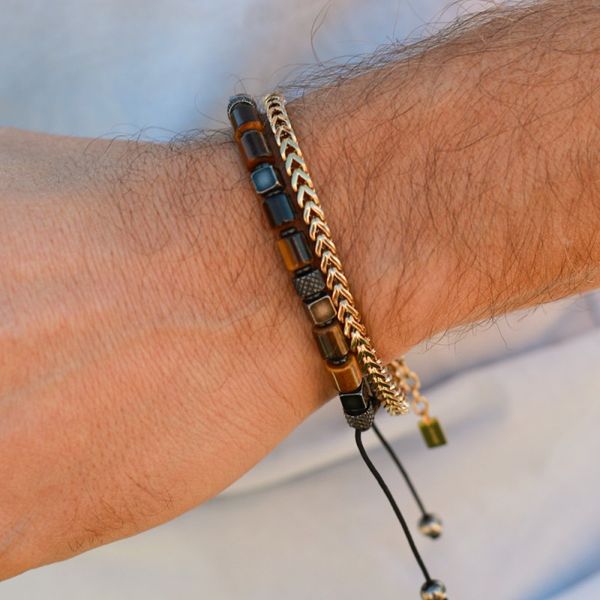 Hovedbilde Rochet armbånd- Forgylt stål- 20,5cm- regulerbart